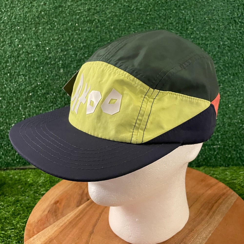 AKOO Strike Panel Hat Mens One Size Greener Pastures Colorblock Nylon 5-Panel